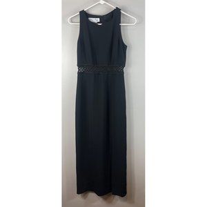 Maggy London Black Maxi Dress with Crochet Waist